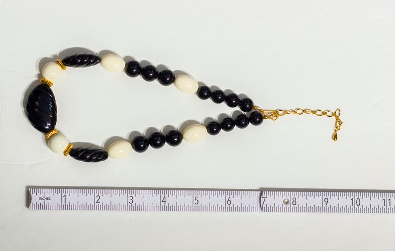 Art Deco Necklace White Necklace Big Necklace Flapper Necklace Vintage Necklace Black Necklace Avon Necklace Large necklace
