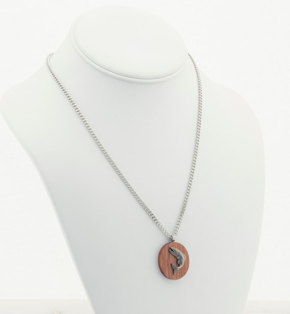 20 Inch, Salmon Necklace, Fish necklace, Fisherman