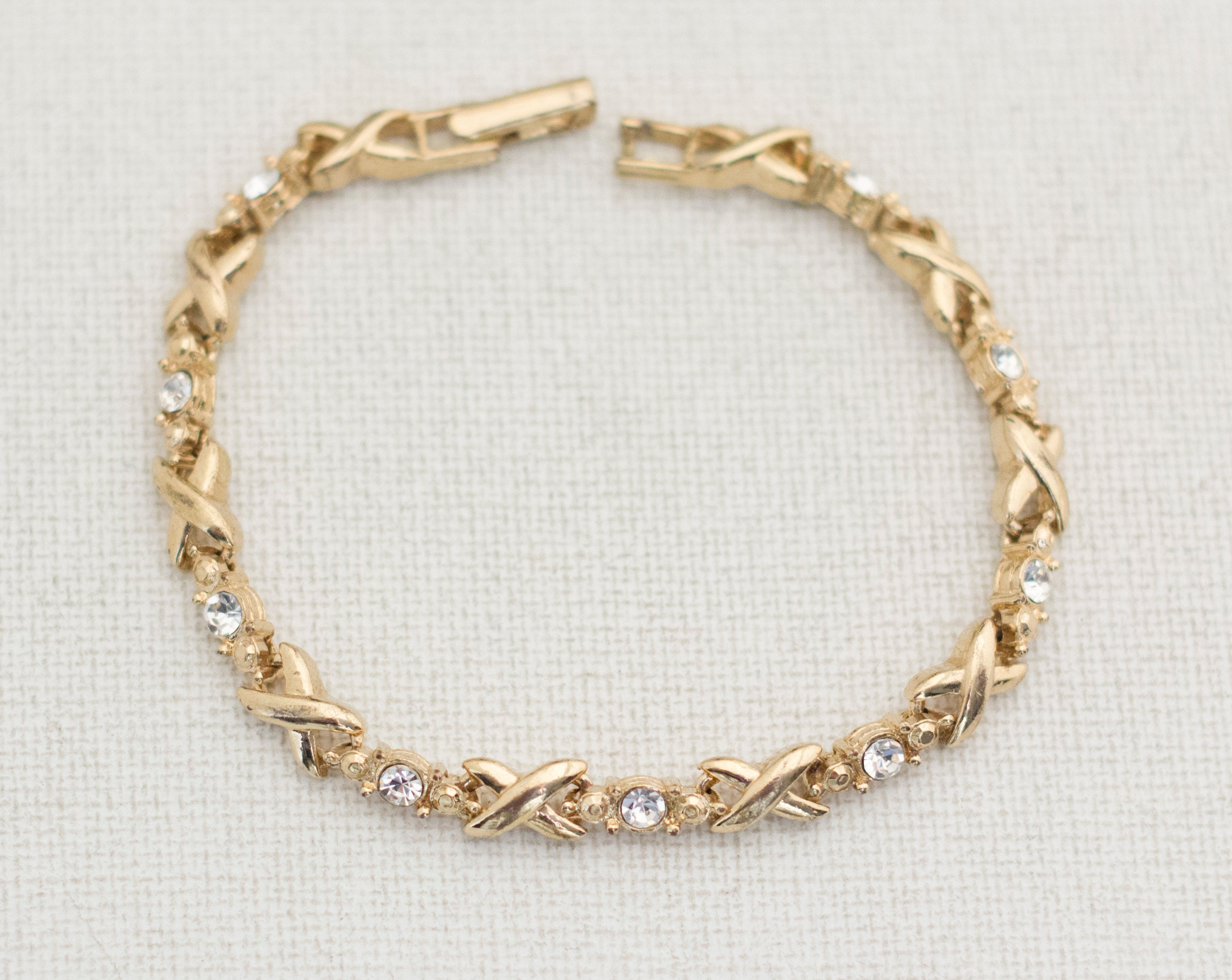 7 Inch X Bracelet Letter X Bracelet Bracelet Femme Gold Etsy