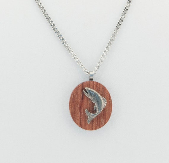 18 Inch, Salmon Necklace, Fish necklace, Fisherman
