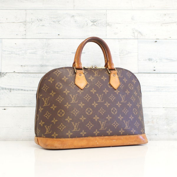 Authentic LOUIS VUITTON Monogram ALMA Satchel Handbag Top Handle Bag Purse Pouch Boston Vintage Yo4767