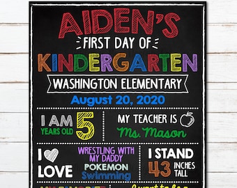 First Day of School Sign Boy, First Day of School Chalkboard, Back to School Sign Printable, First Day of Kindergarten Sign, 1st Day Poster