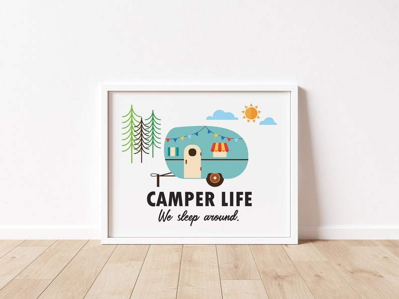 Camper Printable Camper Life We Like to Sleep Around Vintage - Etsy
