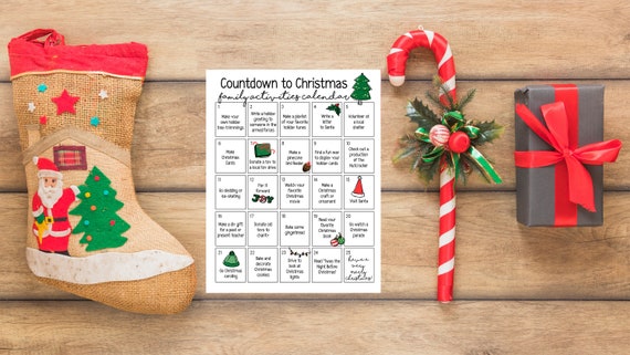 Christmas Activities Calendar for Families Printable Kids