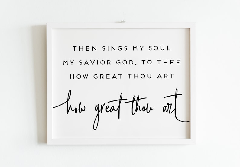 How Great Thou Art Printable Wall Decor Hymn Art Christian Etsy