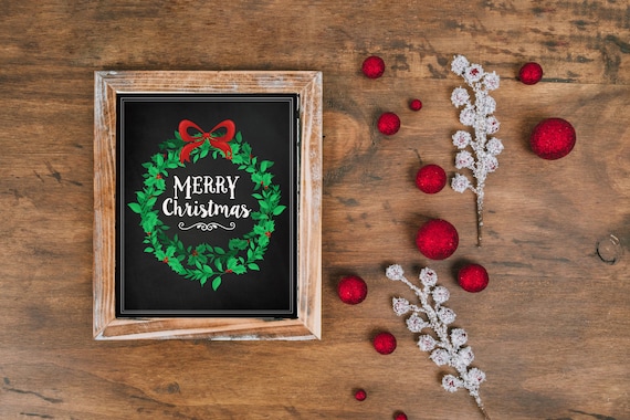 Personalised Christmas Photo Cards Print Your Own or We Print Chalkboard