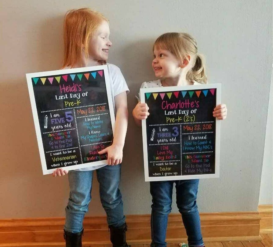 First Day of School Reusable Chalkboard Printable Sign Back to School ...