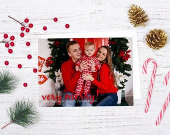 Christmas Card with Photo, Custom Xmas Card, Photo Christmas Card, Family Christmas Card, Personalized Holiday Card