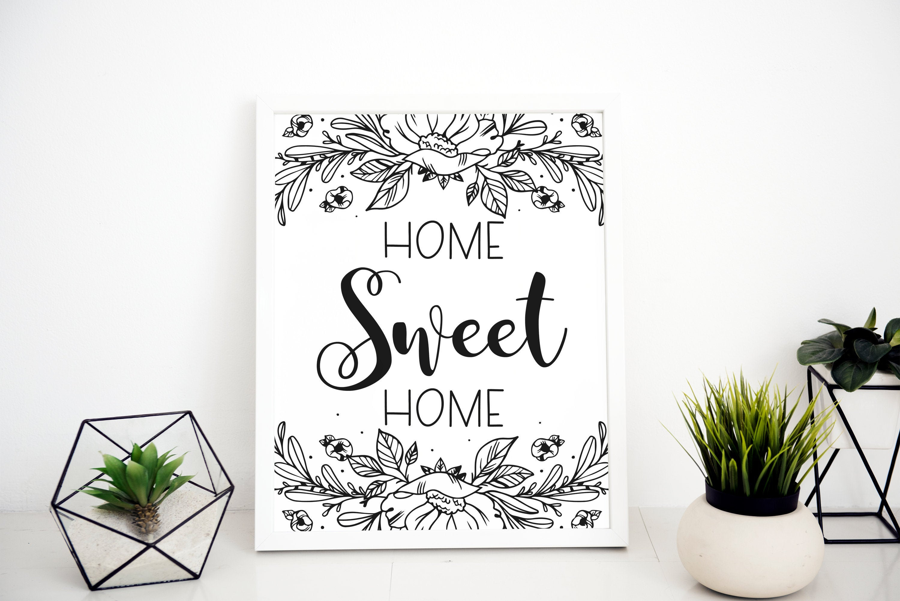 Home Sweet Home Sign Farmhouse Printable Rustic Decor - Etsy