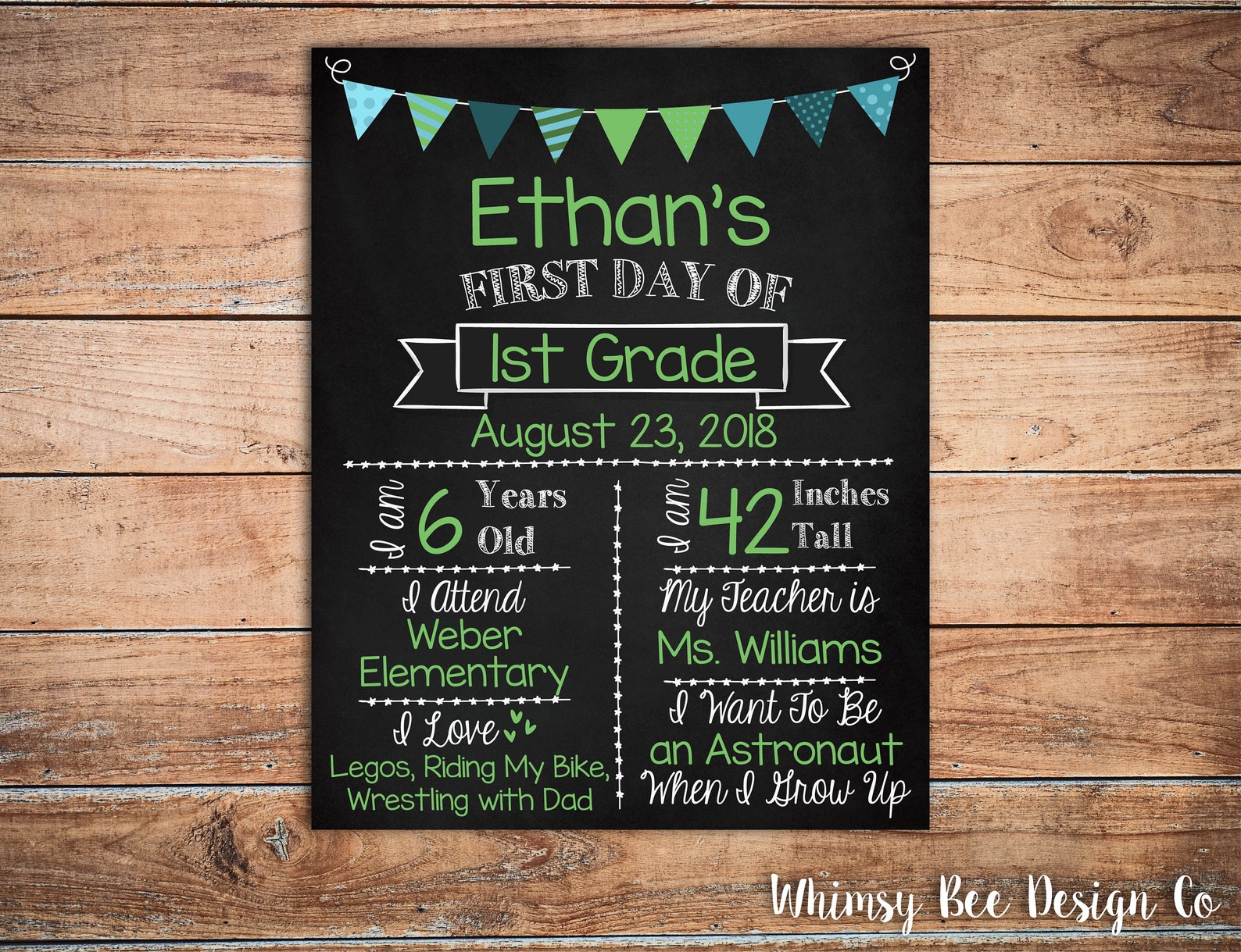 First Day of School Reusable Chalkboard Printable Sign Back to School ...
