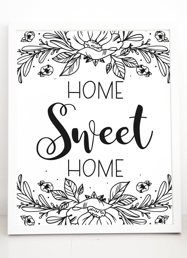Home Sweet Home Sign Farmhouse Printable Rustic Decor - Etsy