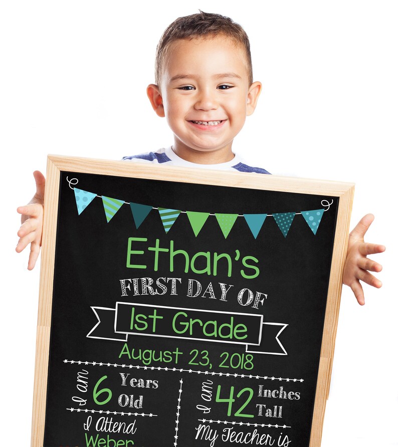 First Day of School Reusable Chalkboard Printable Sign Back to School ...