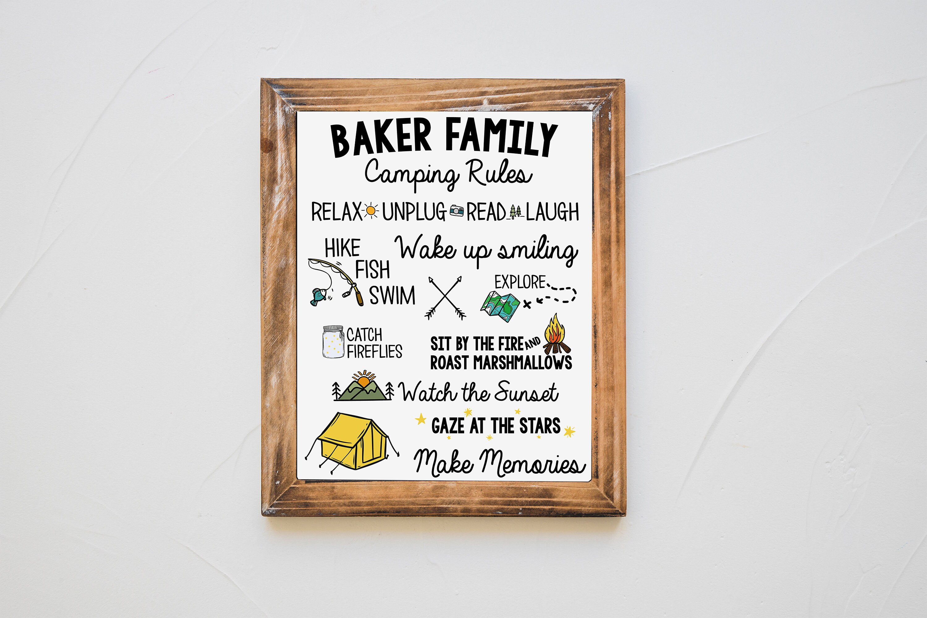 Editable Camp Rules Sign Custom Family Camping Rules Camping - Etsy