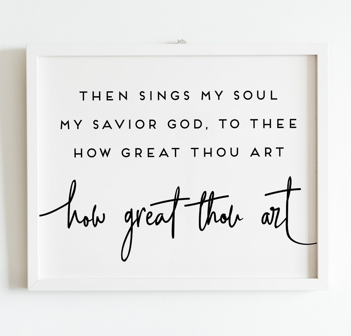 How Great Thou Art Printable Wall Decor Hymn Art Christian | Etsy