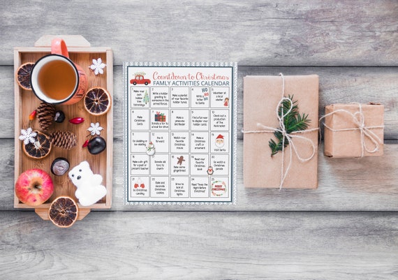 Editable Christmas Activities Calendar for Families Printable