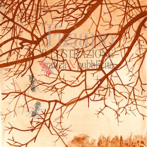Olvidado de tierras originales gouache y acuarela, pintura.