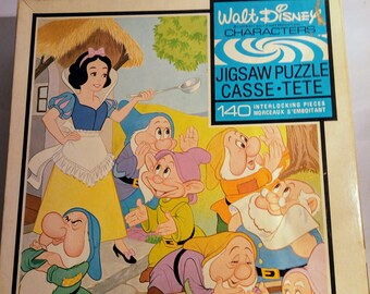 Vintage Walt Disney Snow White And The & Dwarfs Parker Puzzle,Complete