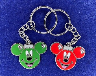 Mickey Mouse Christmas Ornament Disney Keychain Charm