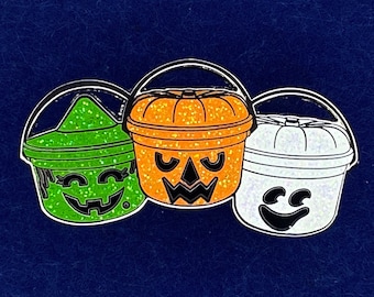 McDonald's Halloween Buckets Retro Vintage Pin Glitter Glow In The Dark