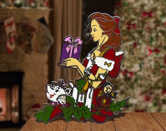 Christmas Belle Beauty and the Beast Disney Fantasy Pin