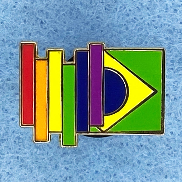 Brazilian Gay Pride Brazil Rainbow Lapel Pin