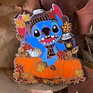 Autumn Fall Stitch Pumpkin Latte Disney Fantasy Pin