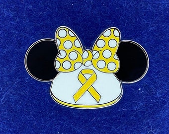 Childhood Cancer Awareness Minnie Mouse Ears Disney Fantasy Pin 1.25"