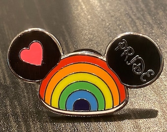 Orgullo gay Orejas de Mickey Fantasy Disney Rainbow Pin 1,25 pulg.