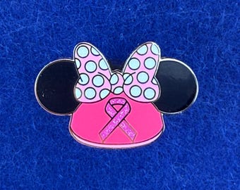 Breast Cancer Awareness Minnie Mouse Ears Disney Fantasy Pin 1.25"