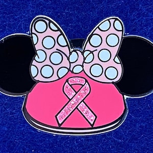 Breast Cancer Awareness Minnie Mouse Ears Disney Fantasy Pin 1.25"