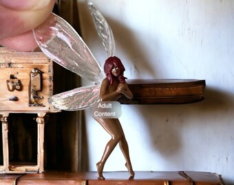 Ashanti - Dark Skinned Scale Enchanting Handcrafted Miniature Fairy Figurine: Delicate and Magical Fairy Garden Decor