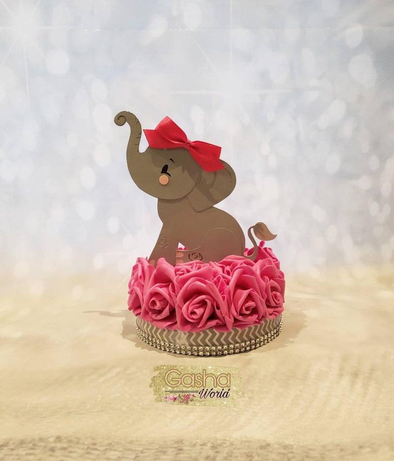 1 pc Elephant Cake Topper 1pc Elephant Centerpiece Elephant Baby Shower Elephant Theme Girl Baby Shower Boy Baby Shower Elephant