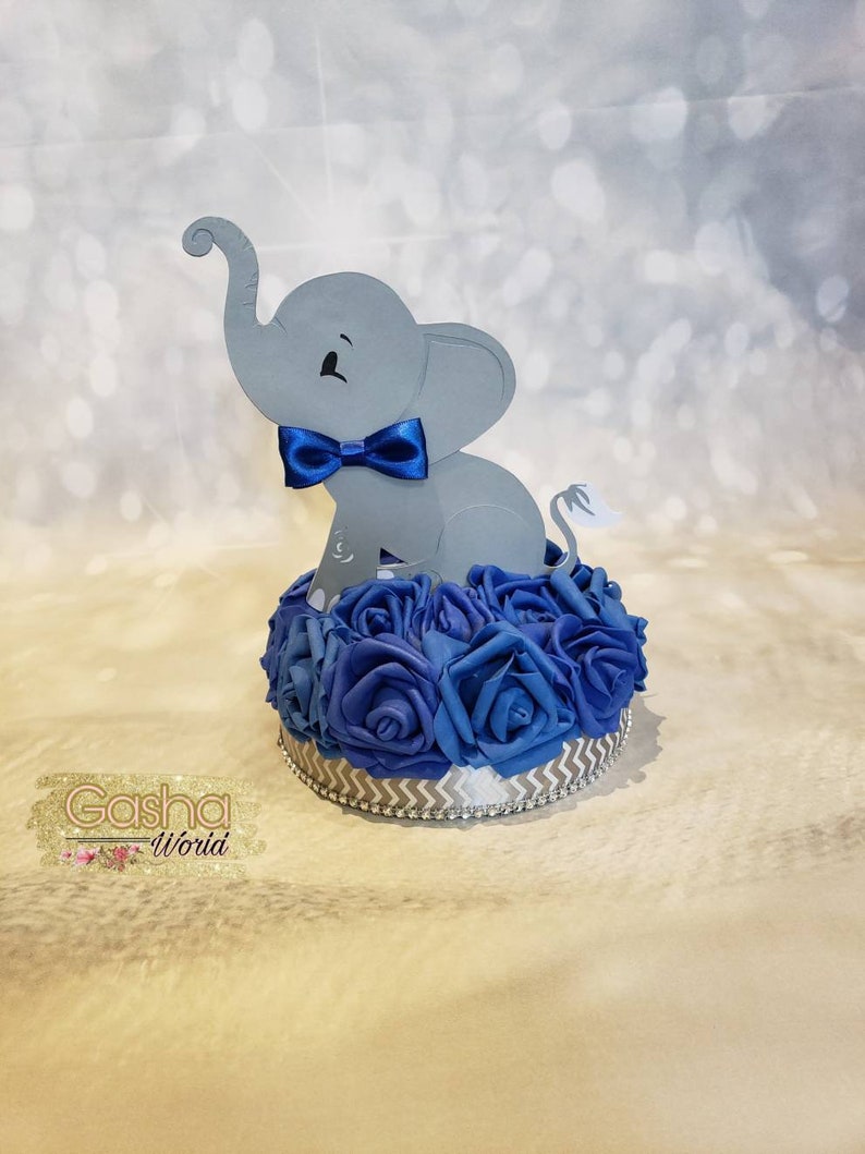 1 pc Elephant Cake Topper 1pc Elephant Centerpiece Elephant Baby Shower Elephant Theme Girl Baby Shower Boy Baby Shower Elephant