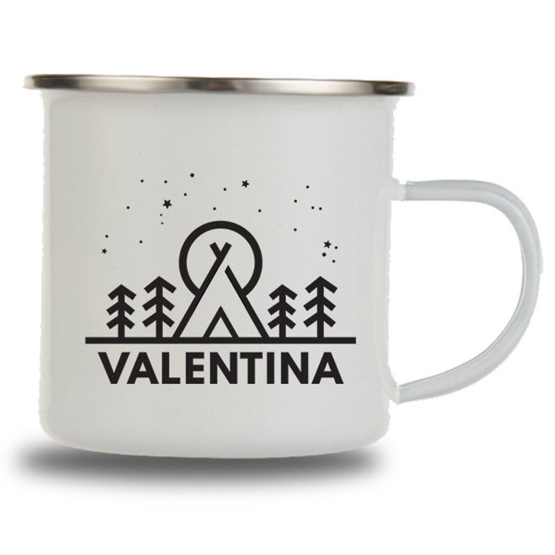 Custom Printed Enamel Camping Mug Personalised Outdoor Etsy