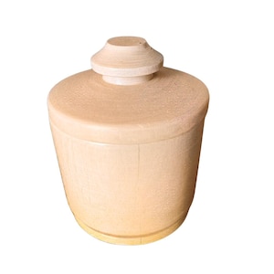 Hand-Turned Wooden Keepsake Box with Lid | Natural Maple Mini Storage Jar | Handmade Rustic Home Decor