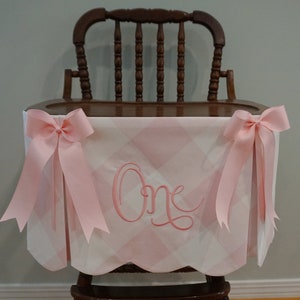First Birthday Girl, First Birthday Highchair Banner, Pink Highchair Banner