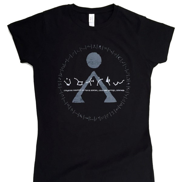 Ladies T-Shirt > STARGATE inspired - Origin Earth Symbol > "Distressed" design > S - 2XL