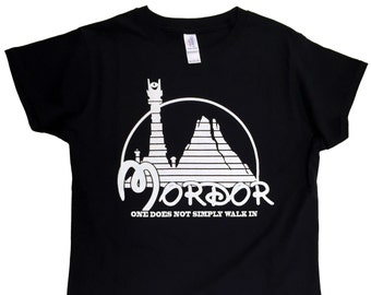 Ladies T-Shirt > TOLKIEN inspired - Mordor Disney parody "One does not simply walk in" > S - 2XL