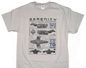 S - 5XL > FIREFLY inspired T-shirt - Serenity Ship Blueprint