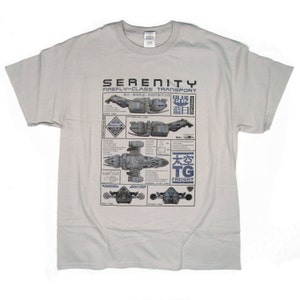 S 5XL FIREFLY inspired T-shirt Serenity Ship Blueprint image 1