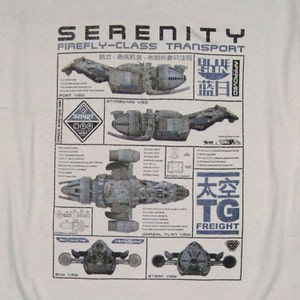 S - 5XL > FIREFLY inspired T-shirt - Serenity Ship Blueprint image 2