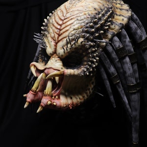 Ancient Alien Creature Mask- Painted With Neck Piece and Dreads