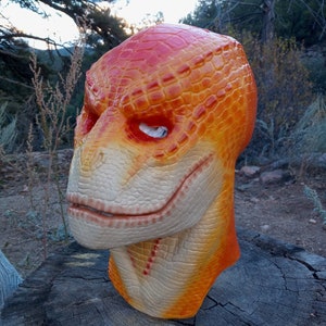 Painted Reptilian Mask Wearable Costume Piece image 2