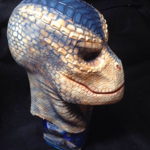 Painted Reptilian Mask Wearable Costume Piece image 7