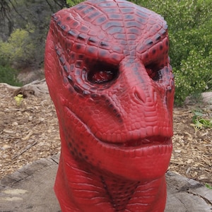 Painted Reptilian Mask Wearable Costume Piece image 1