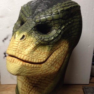 Painted Reptilian Mask Wearable Costume Piece image 5