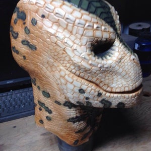 Painted Reptilian Mask Wearable Costume Piece image 6