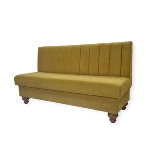 Banqueta modular acanalada de terciopelo de calabaza, banco empotrado, barra de asientos, muebles de cocina, invernadero, con almacenamiento debajo del asiento