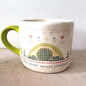 Hobbit Mug - Millie's Pottery Hand Made Hobbit Mug What About Second Breakfast Medium Mug