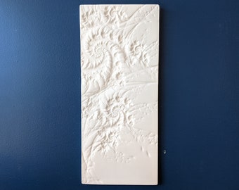 Handmade 3D Fractal Wall Hanging, Minimalist White Sculpture for Home Decor and Modern Interiors, Unique Gift Idea, Bas-relief sculpture